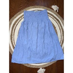 Almost‎ Famous Skirt Womens Medium Light Blue Pleated Elastic Waist Knee Length